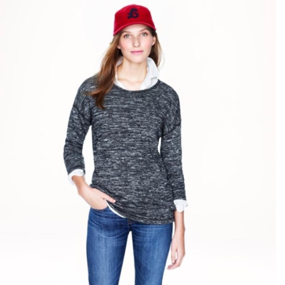• J. Crew • Jaspe Tunic Sweater Black Small
